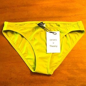 NWT $80 Theory bikini bottoms xs neon green.